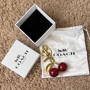 SOLD Coach Cherry Keychain with Gold Accents